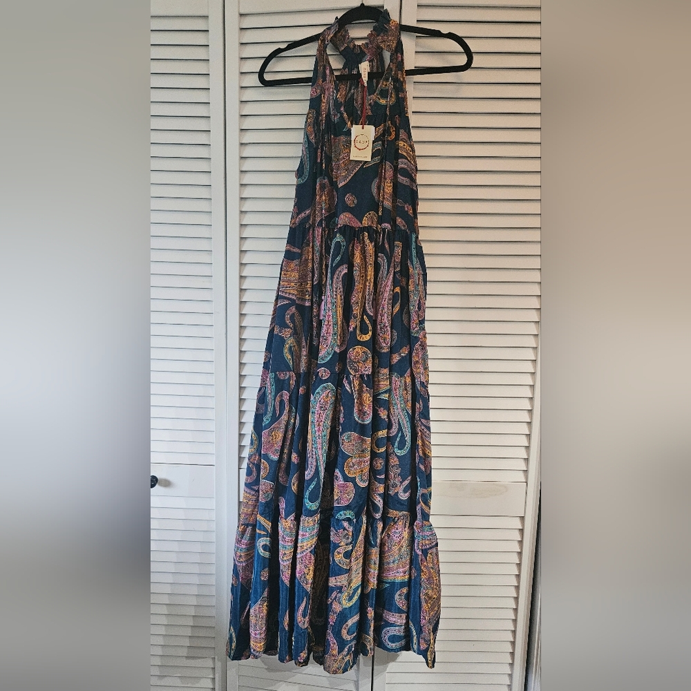 Raga Elegant Paisley Halter Maxi Dress